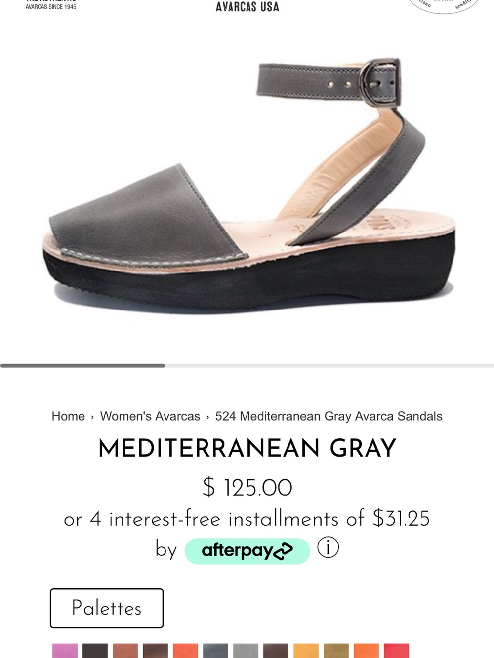 PONS Mediterranean Gray Women’s Avarca Sandal Platform